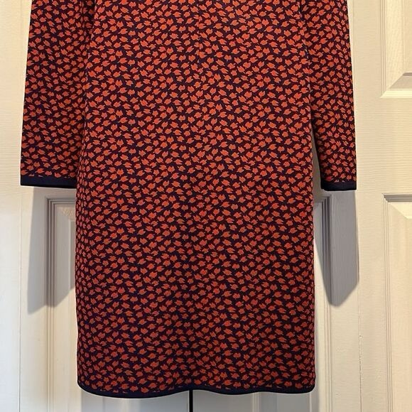 Michael Michael Kors Navy Red Patterned Midi Dress Size L fits like a medium - Picture 8 of 11
